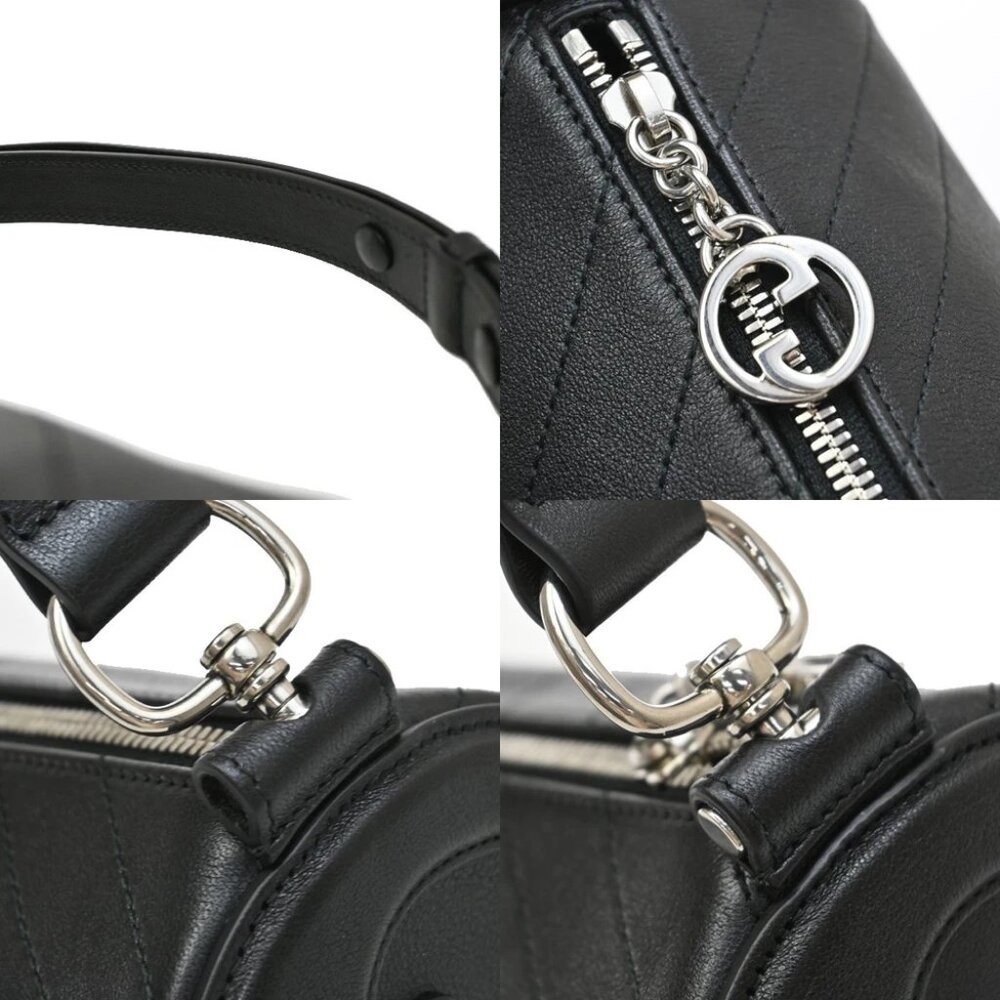 GUCCI Logo Blondie Interlocking GG Mini Shoulder Bag Leather Black 92RF527 - Picture 7 of 14